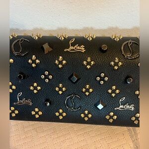 Christian Louboutin Black and Gold Studded Clutch 🔥🔥